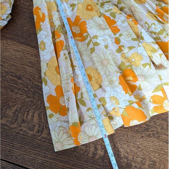 MILLE Nan Long Sleeve Cotton Wrap Mini V-neck Dress in Retro Floral, size XL - Picture 5 of 8